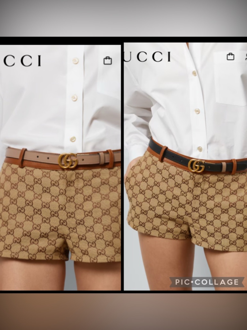 Authentic Gucci GG Marmont Reversible Thin Leather Belt, Black/Pink 90 - Picture 2 of 14